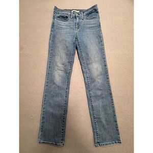 Levi's 314 Jeans Women's 28/6 Blue Med Wash Mid Rise Shaping Straight Whiskered